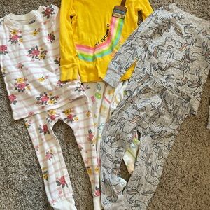 3T toddler girls PJ bundle    |  6 pieces total